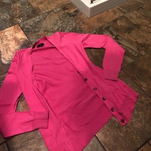 Hot Pink/Fuchsia Button-Up Cardigan